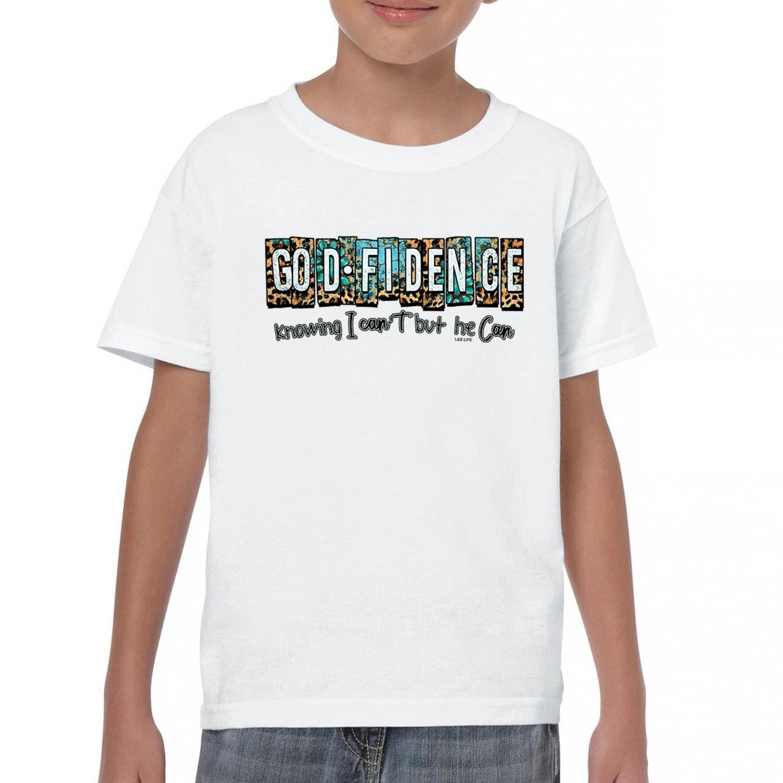 GODfidence Youth kids boys T-Shirt Christian Religious Confident in God Motivation Kids 150