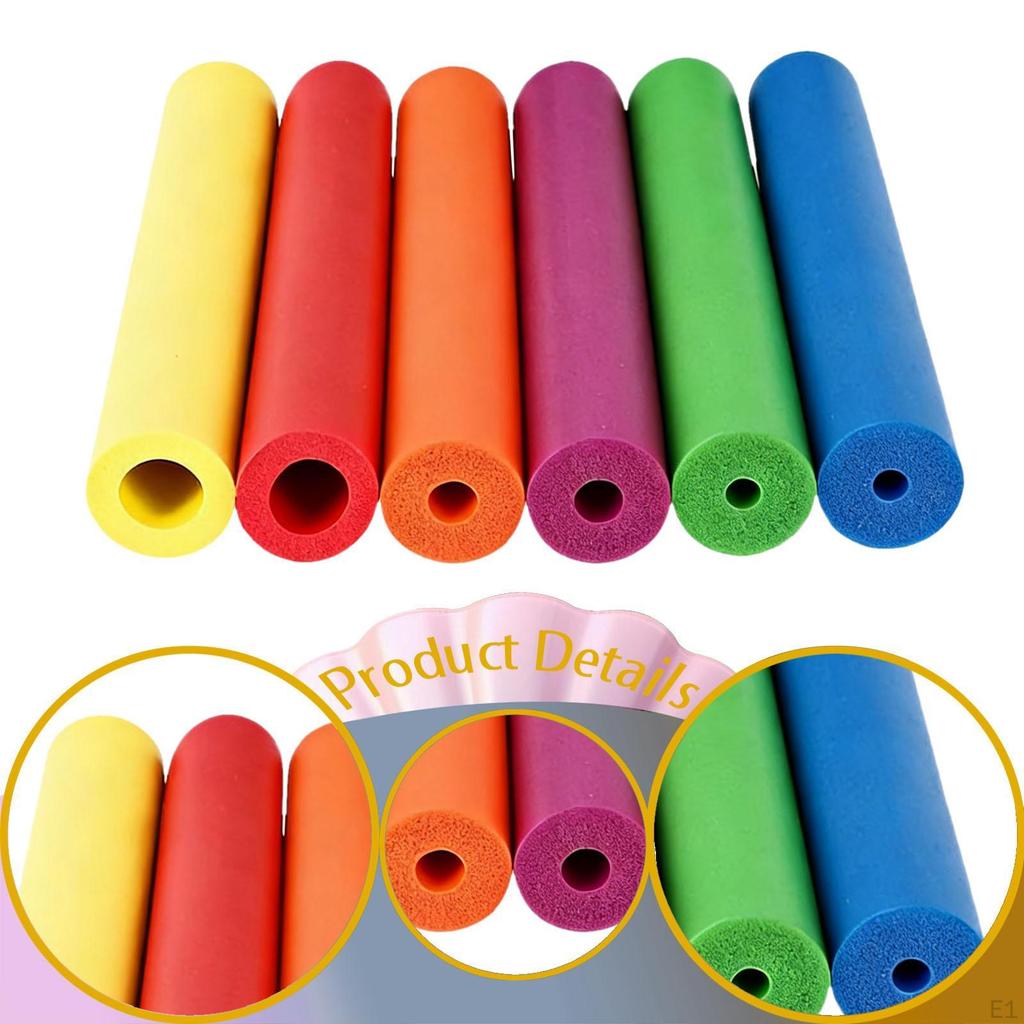 6x Foam Grip Tubing Adaptive Comfort 0.27/0.39/0.7 Inch Inner Diameter 8 Long for Utensils