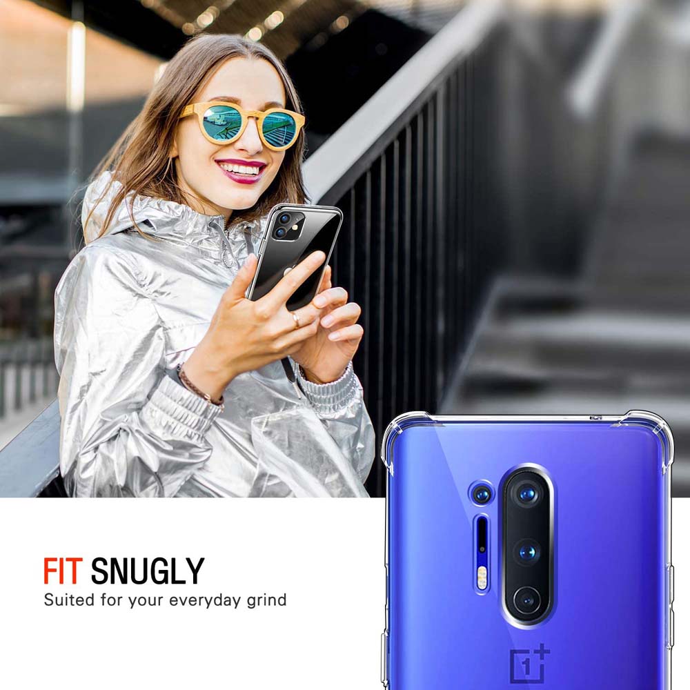 OnePlus 8 Pro 8 7T 11 11R 10T 10R 10 Pro 9 Pro uchun qalin zarbaga chidamli silikon shaffof telefon g'ilofi himoya g'ilofi orqa qopqog'i