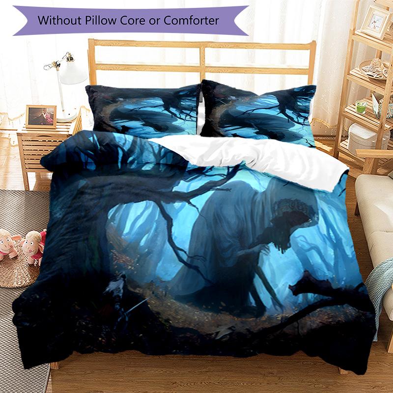 3pcs Game E-ELDEN R-RING pattern bedding set duvet cover set includes duvet cover &pillowcases, perfect all season bedroom decoration & gift