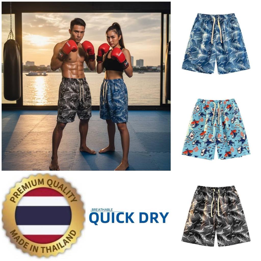 Shark Fish Ocen Sea Boxing Muay Thai Kickboxing Training Shorts Print Martial Art Boxer Unisex Men Women Kid Fighting Fitness Sport Gym Workout