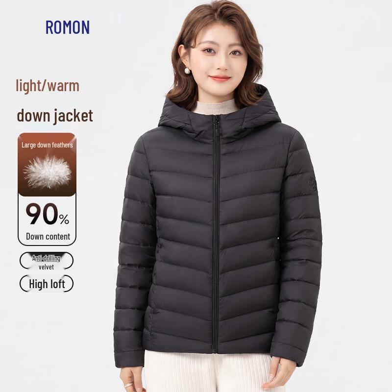 Luomeng Women s Lightweight Hooded 90% Duck Down Puffer Jacket 160/M
