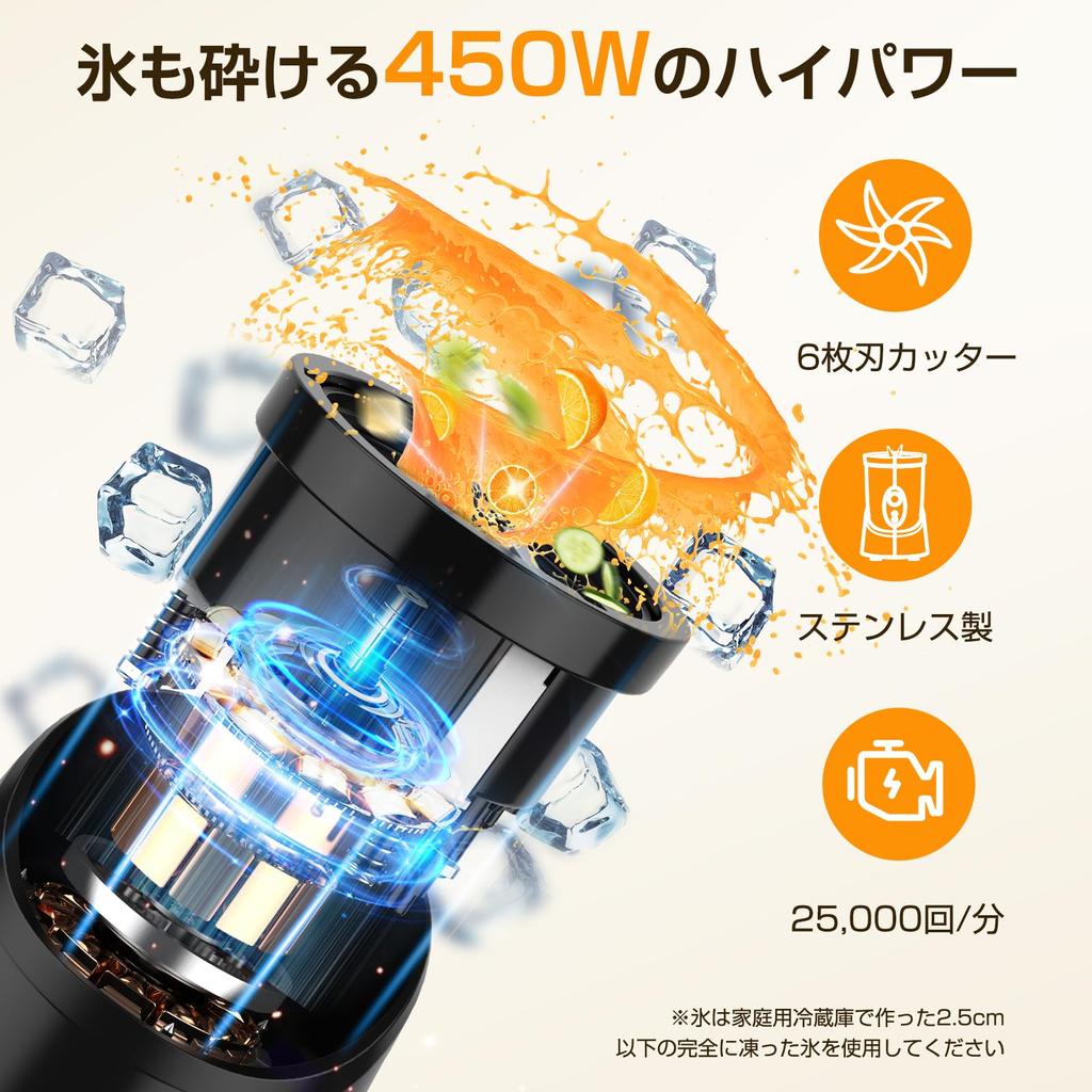 MOOKA LIFE Small Recipes Included 2 Bottles 550ml Smoothie Can Crush 450W High Power Coffee Nutrition Overheating Perfect for Mixer, [20 & + 300ml]