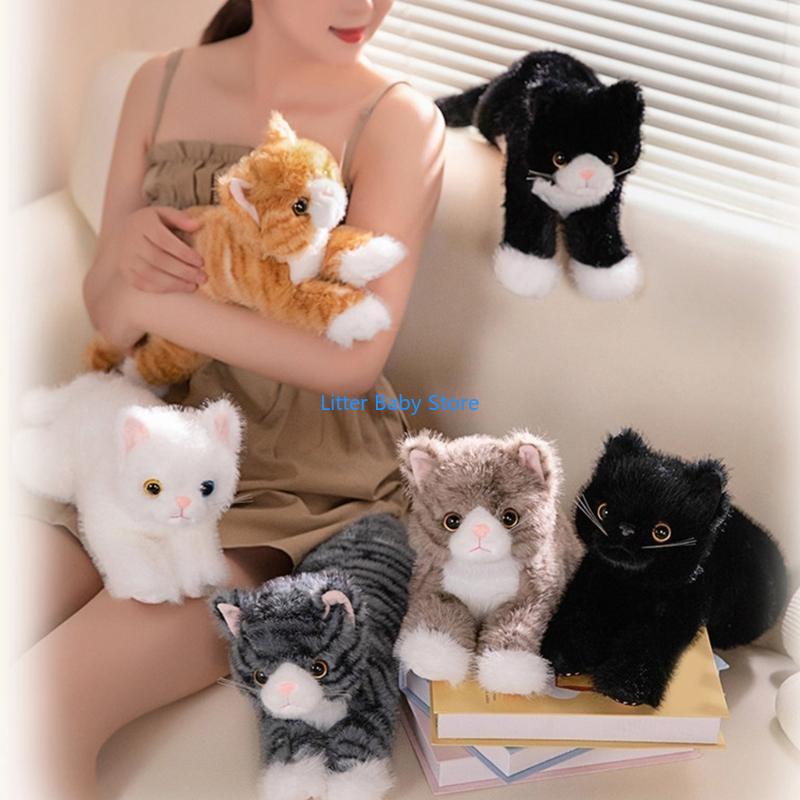 N80C Lovely And Soft Stuffed Cats Plushie Realistics Kitten Toy Accessory For Ornament And Decoration Lovely Gifts Ideas
