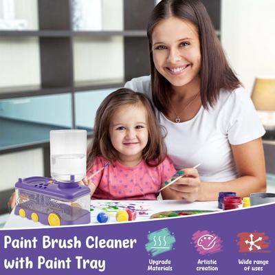 Paint Brush Cleaner with Drain Paint Brush Cleaning Machine Painting Brush Rinser Portable Cleaning Tool Painting Art Supplies