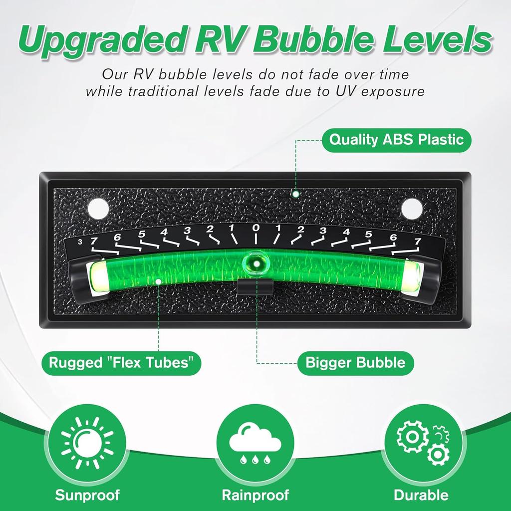 2 Pack Rv Level Bubble,graduated Scale Levels for Precision Leveling,stick on Leveling System for RV, Camper, Trailer and Caravan, High Visibility