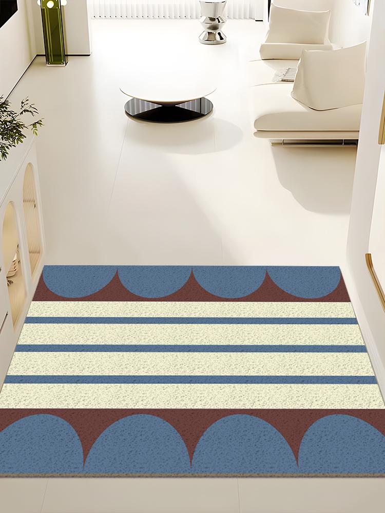

Geometric Style Wire Loop Hallway Door Mat Bathroom Kitchen Mat Dustproof Anti-Slip Carpet Freely Cuttable Entrance Door Mat 400MMx600MM