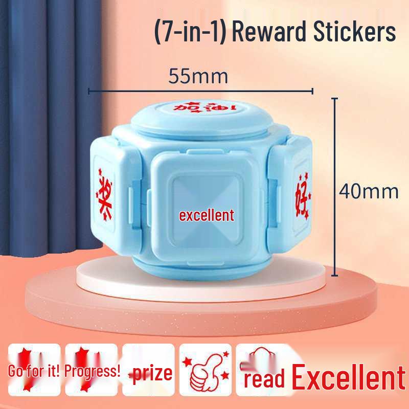 Tian Zi Ge Multifunctional Teaching Seal: Seven-Sided Pinyin & Three-Grid Rice Character Tool