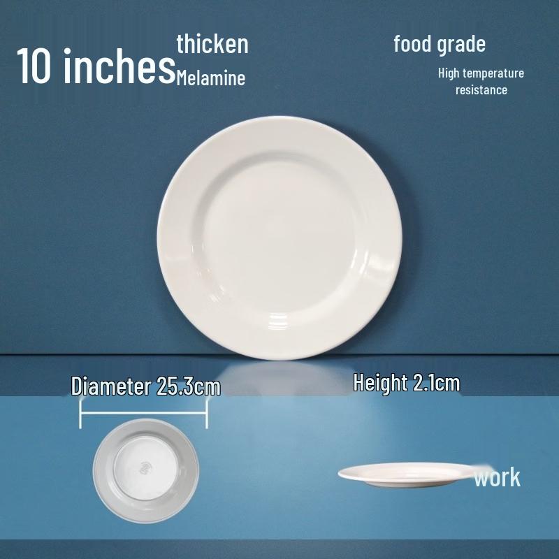 Commercial White Round Melamine Dinner Plate