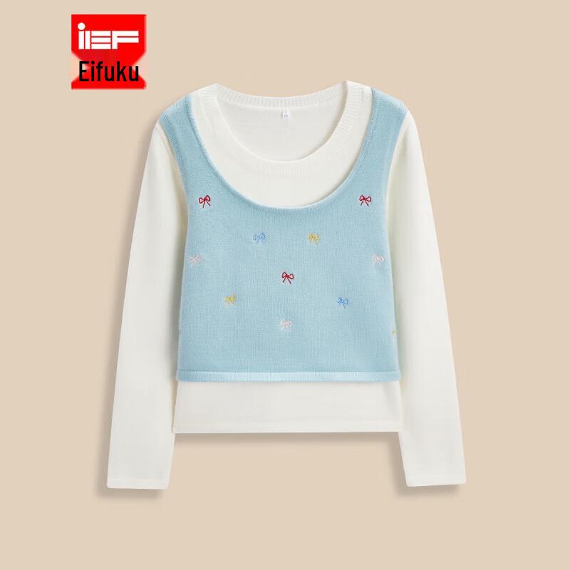 

IEF Women s Faux Two-Piece Knit Top One Size