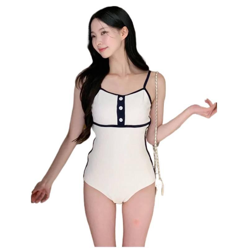 Swimsuit one-piece small-breasted sexy swimsuit for women to cover their bellies and look thin conservative bikini swimsuit