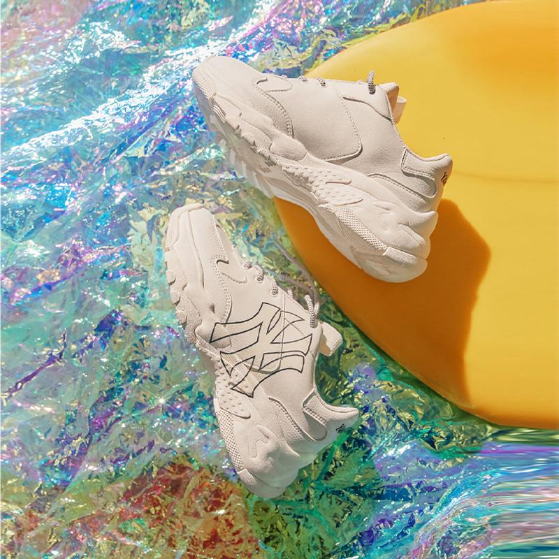 MLB Big Ball Chunky Retro Print Shock Absorbing Non-Slip Wear-Resistant Lightweight Increased Height Low-Top Dad Shoes Unisex sneaker 32SHC1011-50I
