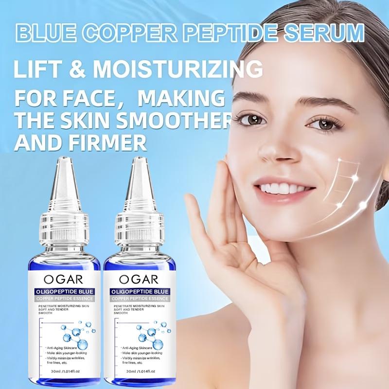 Blue Copper Peptide Serum, Highly Concentrated Essence with Niacinamide, and Hyaluronic Acid, Lifts and Firms Facial Contours Face Serum
