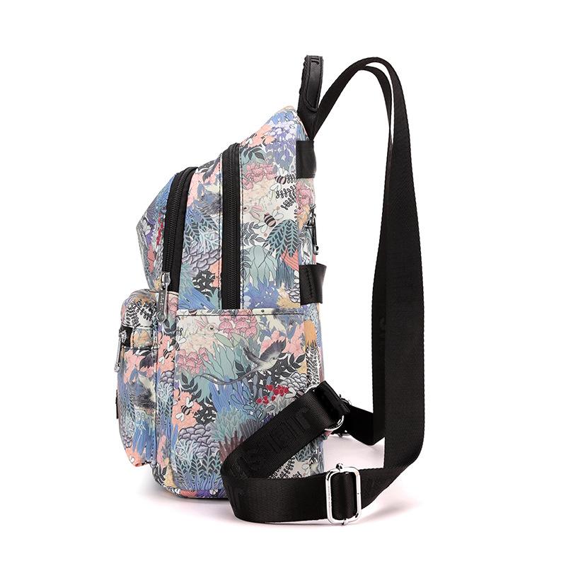 Water-repellent Nylon Fabric Bag Lightweight Bag Jielangshi Printed Backpack Trendy Women's Travel Commuter Bag