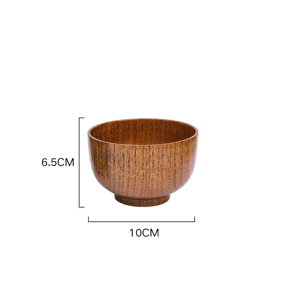 Natural Vintage Wooden Bowl Fruit Salad Bowl Noodle Rice Soup Bowl Craft Decoration Kitchen Utensil Tableware