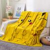 Happy Pikachu  Print Flannel Blanket, High quality Comfortable for All Seasons, Home Decor, Warmth and Comfort