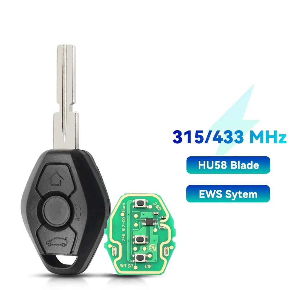 KEYYOU 3 Buttons Remote Car Key For BMW X3 X5 Z3 Z4 E38 E39 E46 1/3/5/7 Series EWS System ID44 Chip Keyless Entry Transmitter