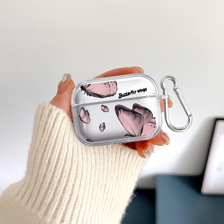 Red Blue Butterfly Case For Airpods 4 Pro 2 3 Pro3 1 Pro2 Clear Earphone Cases Cover