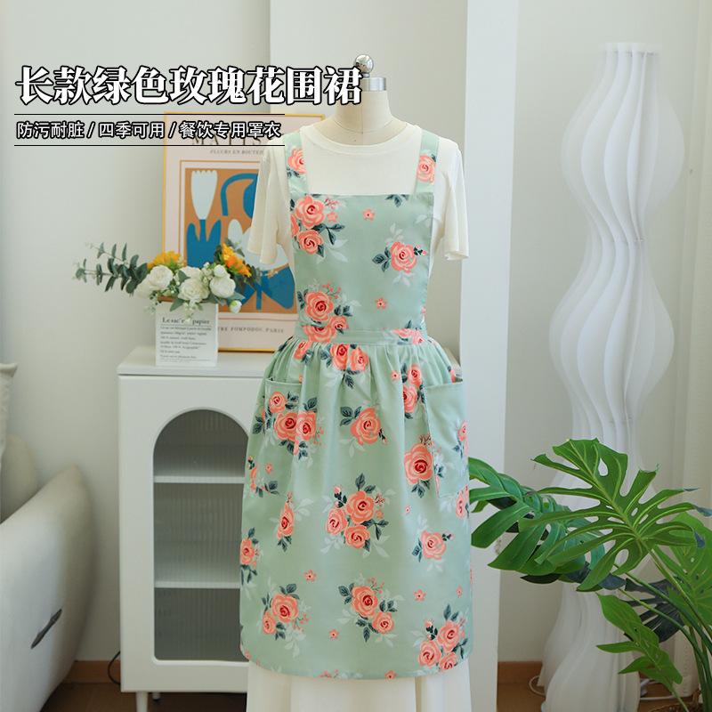 Cute little floral apron home kitchen antifouling blouse gardening gardening manicure