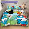 Smurfs Adventure Print 3Pcs Bedding Setduvet Cover With 2 Bedropillowcase Home Birthday Gift