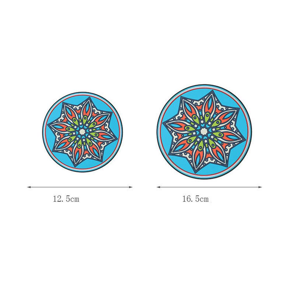 Silicone Hot Pot Pads for Kitchen Round Trivets for Dining Table Cooking Potholders Art Mats Heat Resistant Pot Holders Coaster