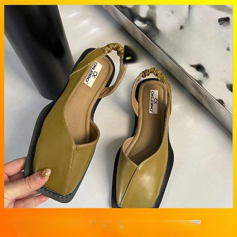 

Летние плиссированные эластичные сандалии с квадратным носком, модные женские шлепанцы, женские сандалии с глубоким носком, дизайнерские женские сандалии 41