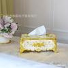 European Style Acrylic Tissue Box Holder Decorative Plastic Napkin Dispenser for Coffee Table Dining Room KTV Small Size