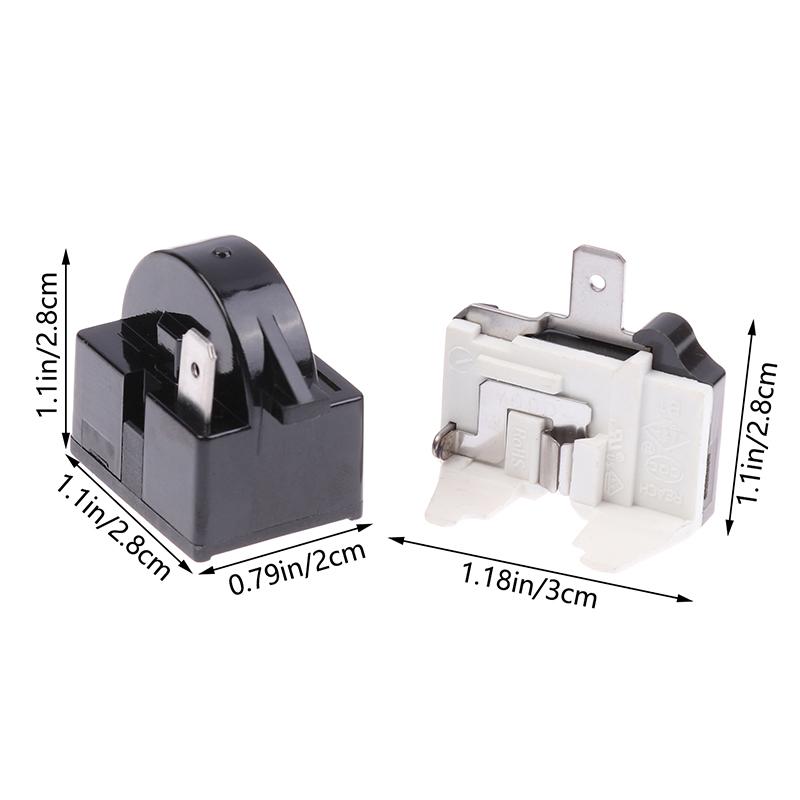 Refrigerator Compressor PTC Start Relay Refrigerator Starter Overload Protector 1/2 Pin 15 Ohm 1/6H Replacement Protector