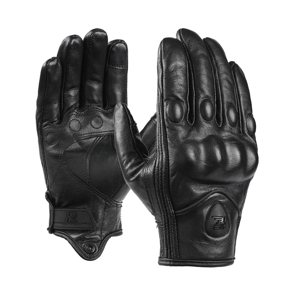ZVCXOE Motorcycle Genuine Motorcycle Motorcycle Goat Smartphone Water Black XL Gloves, Leather, Gloves, Gloves, Leather, Compatible, Repellent,