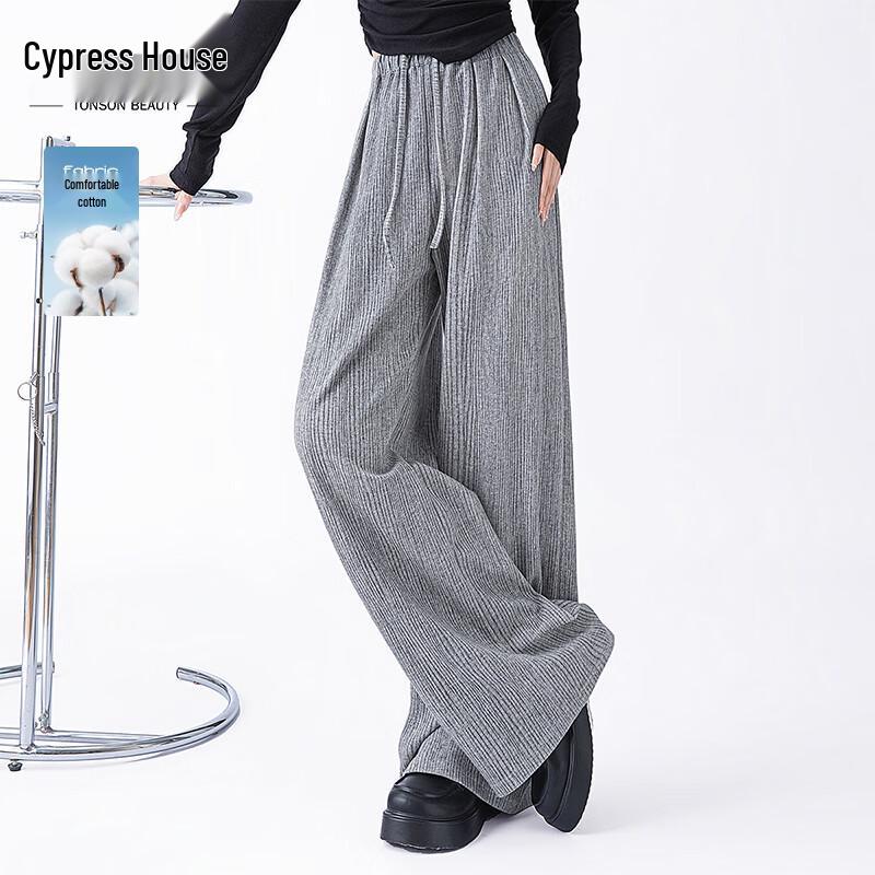 

Women s High-Waist Drawstring Wide-Leg Casual Pants M
