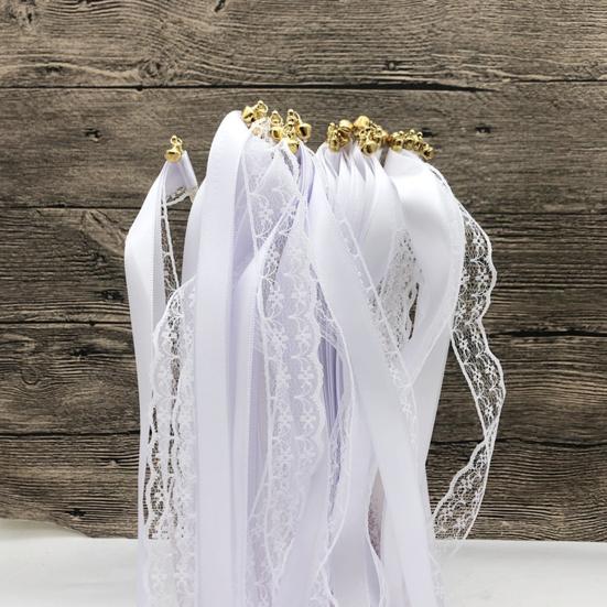 10 szt. Różdżki wróżki Wstążka Koronka Różdżka wróżki z dzwoneczkami Chromatyczne Jedwabiste Party Streamers na Wesela Urodziny Upominki