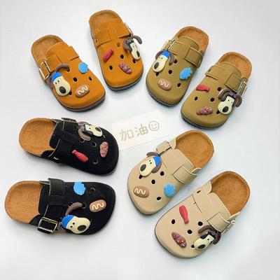 Birkenstock Kids' Closed-Toe Soft Sole Outdoor Crocs: Lazy Anti-Slip, Wear-Resistant Half Slippers