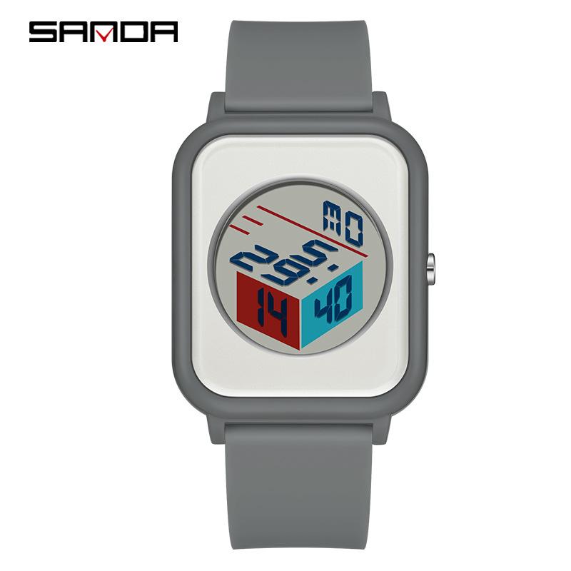 SANDA 3D LED Jelly Color Silicone Watch for Men & Women