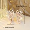 Luxury Small White Crystal Zircon Stone Hoop Earrings For Women Vintage Female Fashion Gold Color Wedding Jewelry