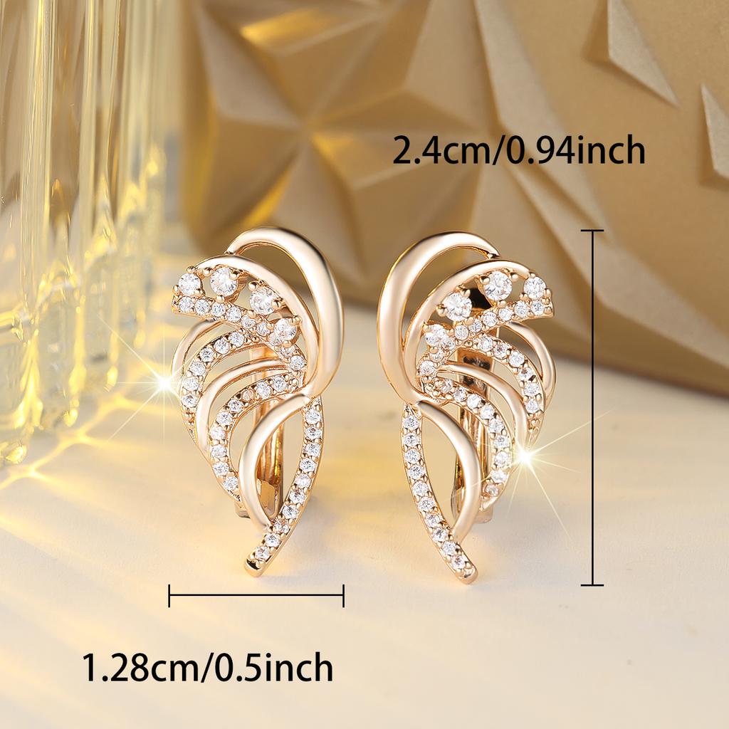Luxury Small White Crystal Zircon Stone Hoop Earrings For Women Vintage Female Fashion Gold Color Wedding Jewelry