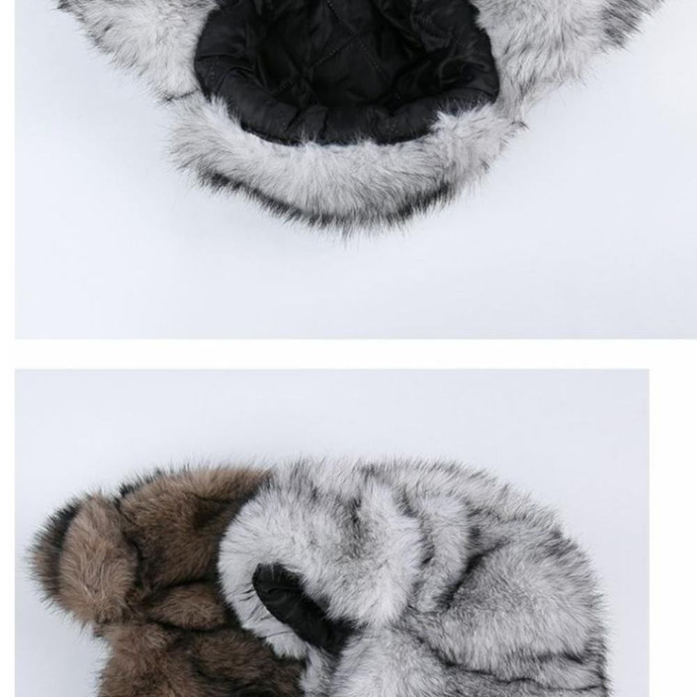 Atmosferă avansată de iarnă, șapcă de schi caldă, căciulă de pluș Lei Feng, protecție pentru urechi îngroșată rezistentă la frig, față mică