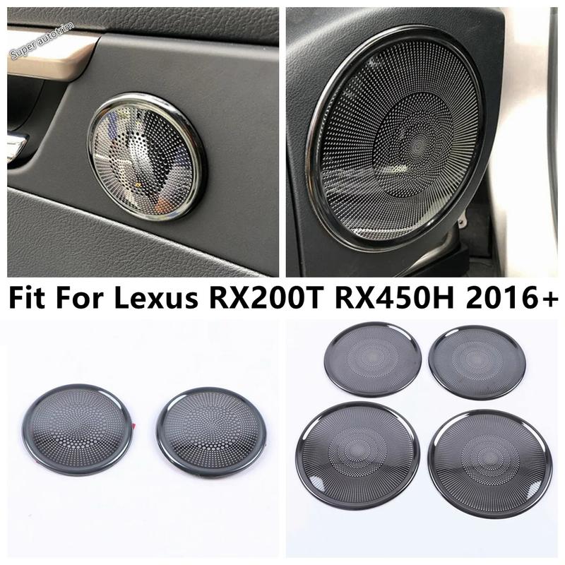 Car Door Speaker Loudspeaker Frame Decoration Cover Trim For Lexus RX RX450h 2016 - Stainless Steel Accessories Interior