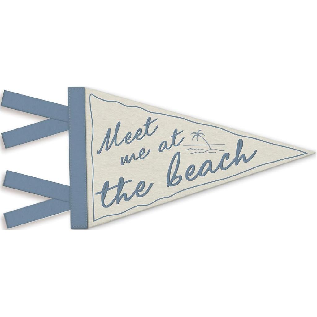 Coastal Granddaughter Room Decor, Surf Pennant Felt Banners Flags, Nautical Coastal Ocean Nursery Wall Hanging Banner for Toddler Girls Room Bedroom