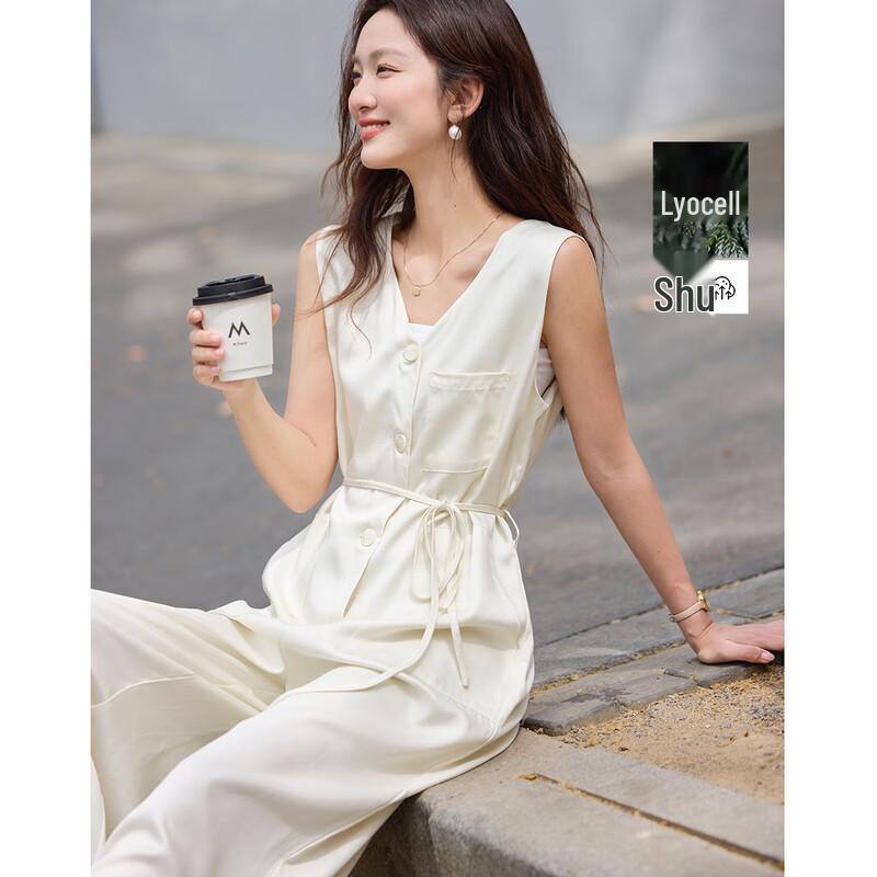 

Demana Летний комбинезон из 100% лиоцелла с V-образным вырезом и свободного кроя