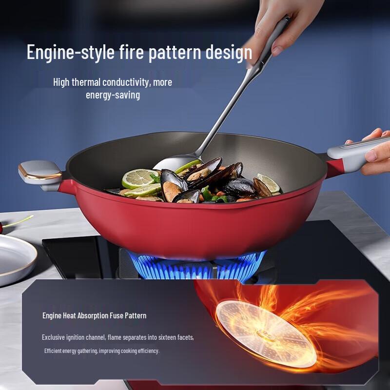 KBH KGN-C32H Red Titanium Non-stick Wok