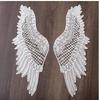 1 Paar Schwarz Weiß Stickerei Flügel Für Kleidung Kleid Dekoration Aufnäher 14*36.5CM