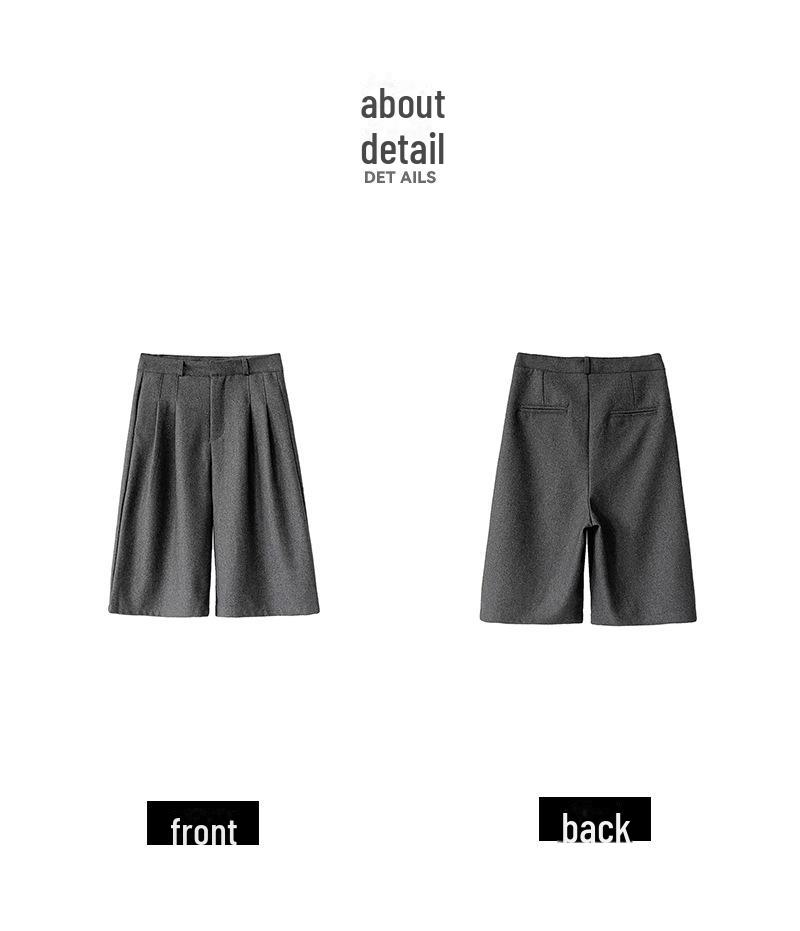 Juzhi 2024 Automne Coréen Laine Coupe Slim Décontracté Shorts 9101