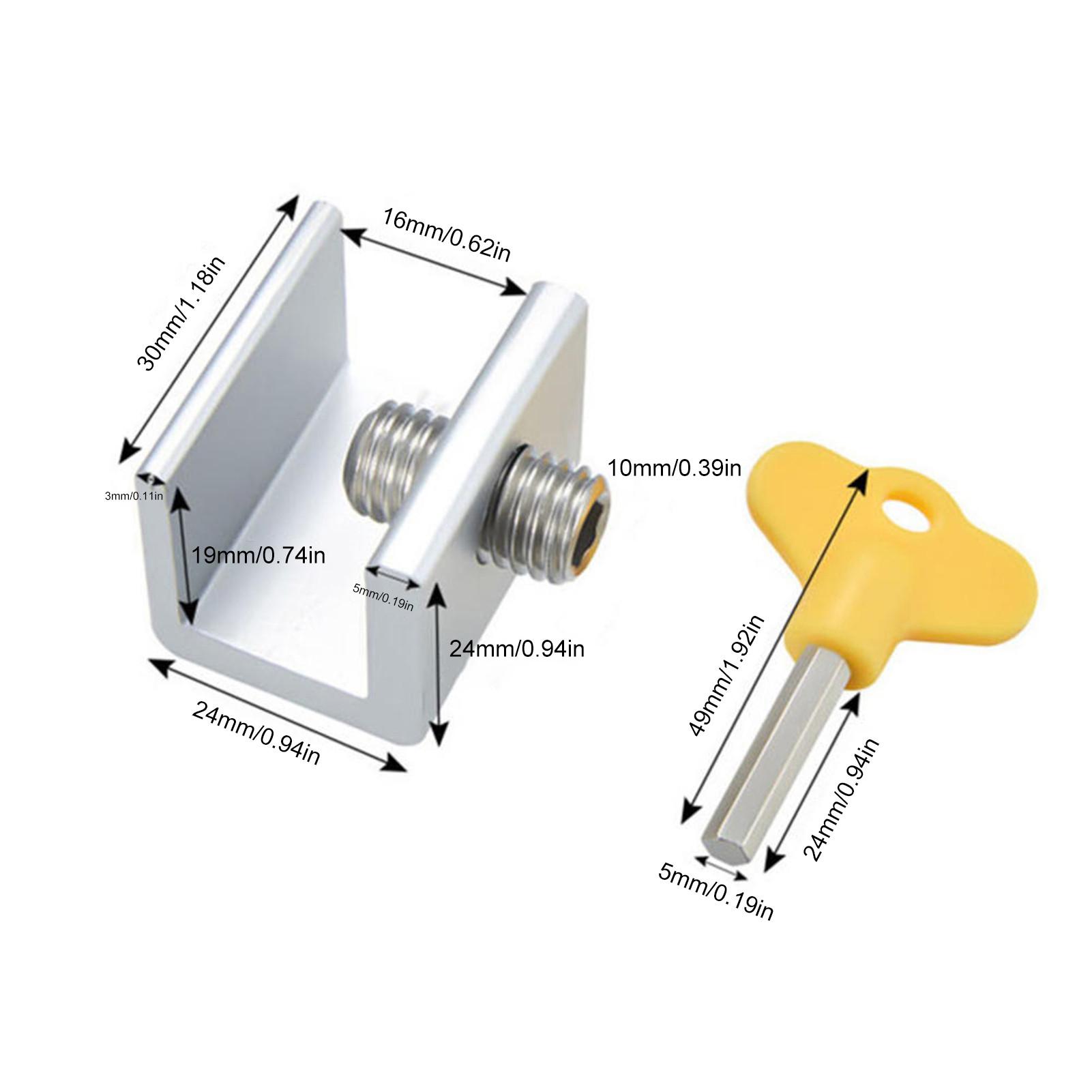 Sliding Window Patio Screw Door Lock Key Push Baby Child Safety Protection Antitheft Door Window Security Lock Catches Set
