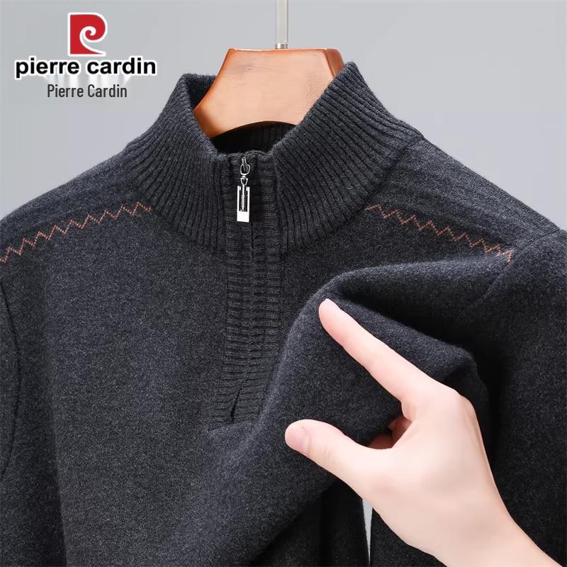 Pierre Cardin Men s Winter Thickened Half-High Collar Knit Sweater XL