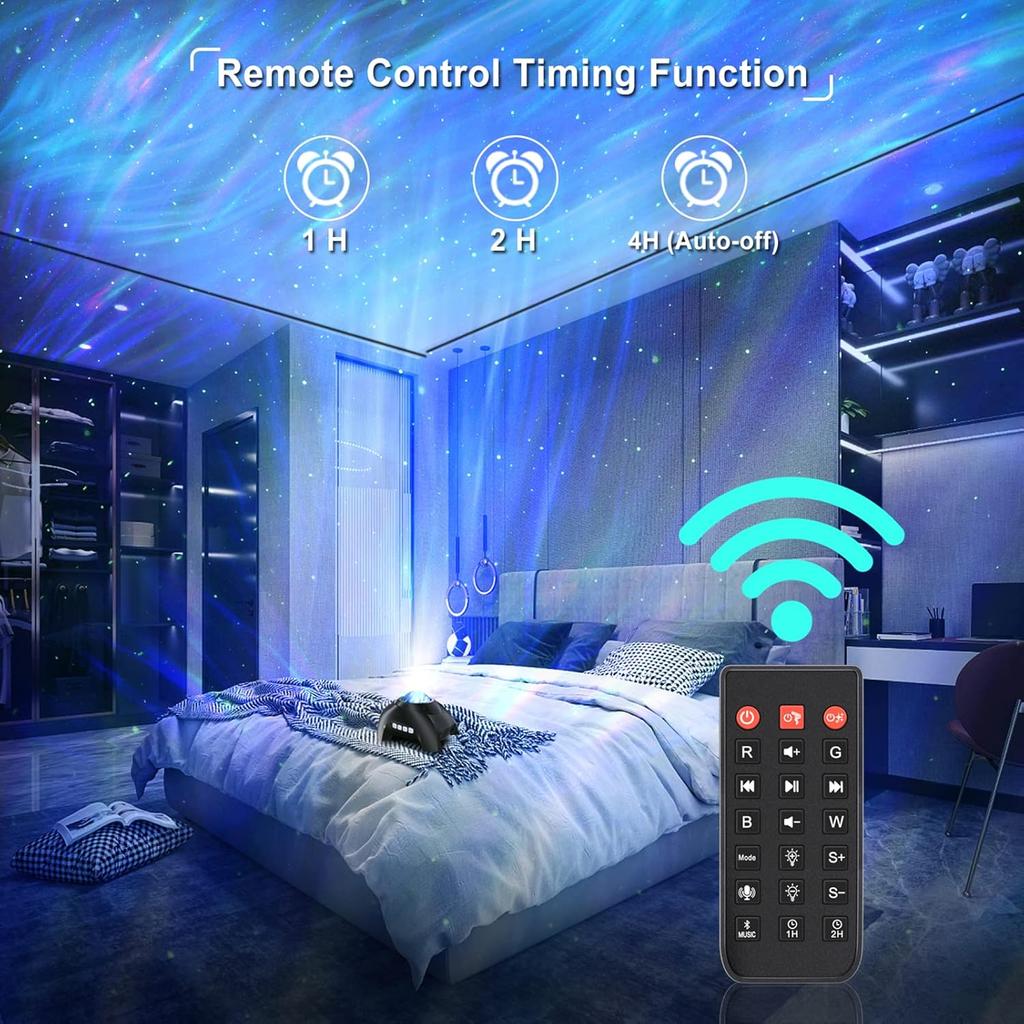 Northern Lights Aurora Projector for Bedroom with Music Bluetooth Speaker and White Noise, Vinwark Galaxy Projector, Starry Night Light Projectors