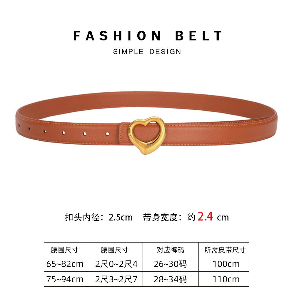 Cowhide Belt Women'S Premium Decoration Business Leather Belt Women'S Jeans Belt
