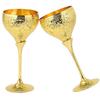 Brass Wine Glasses, Metal Goblet, Champagne Flutes, Diwali, Wedding Anniversary Gift for Couple Marriage, Corporate Clients - Set of 2 Saucer Design