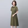 Modisches Damen Sommer 2025 Schlank machendes Hemdkleid aus reiner Baumwolle für Mütter mittleren Alters