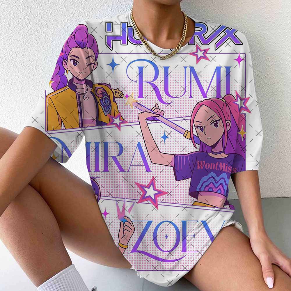 Kpop Witch Hunting Group Boys Band Members Pattern 3D Print Women's T-shirt Summer New Streetwear