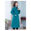 Elegant Pure Color Double Faced Wool Coat Women Slim Fit Mid Long High Quality Autumn Winter Trench Coat